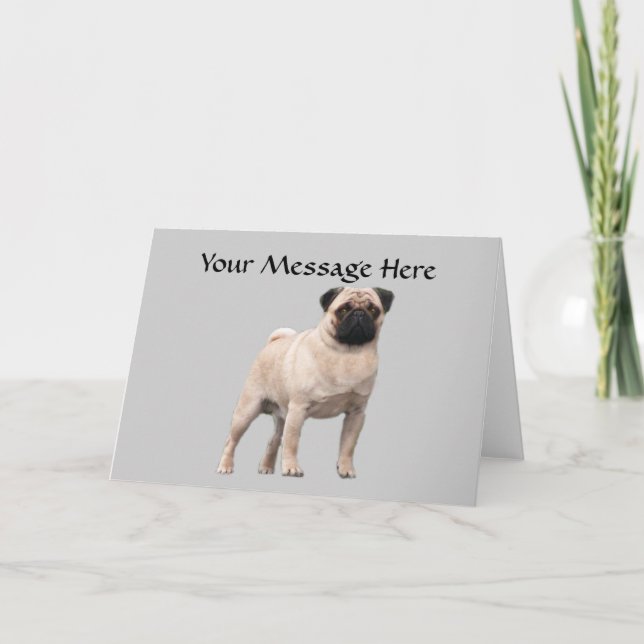 Pug Greeting Card (Front)