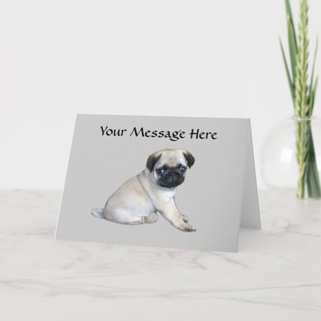 Pug Greeting Card (Front)