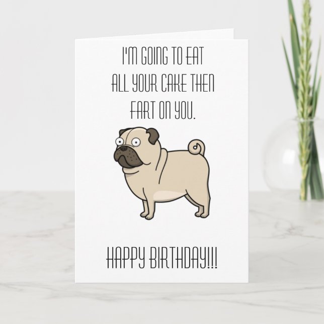 Pug Greeting Card (Front)