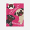 Pug Grumble Fleece Throw Blanket
