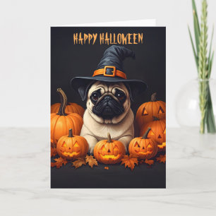 Pug Halloween Card