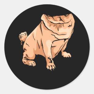 Pug Halloween Costume Funny Animal Body Cosplay Classic Round Sticker