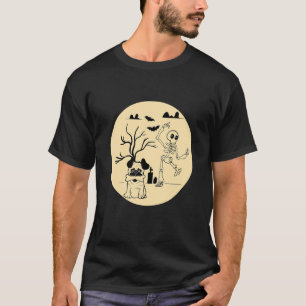 Pug Halloween Costume Skeleton Bone Pet Dog Owners T-Shirt