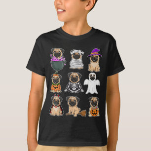 Pug Halloween Costume Spooky Ghost Pumpkin Pug T-Shirt