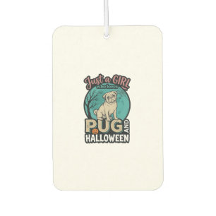 Pug Halloween Girl Vintage Vector Design_1 Air Freshener
