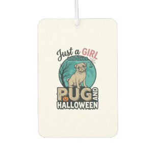 Pug Halloween Girl Vintage Vector Design (2)_1 Air Freshener
