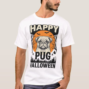 Pug Halloween Happy Vintage Spooky Dog_1 T-Shirt