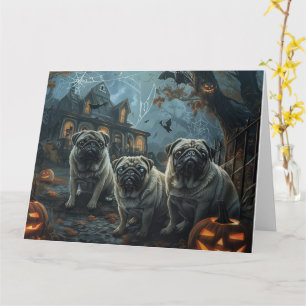 Pug Halloween Night Doggy Delight Card