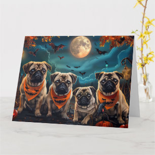 Pug Halloween Spooky Card