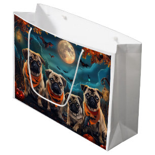 Pug Halloween Spooky  Large Gift Bag