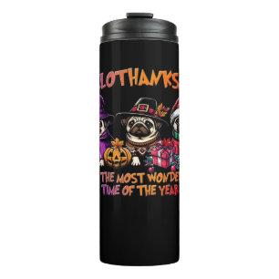 Pug Halloween Thanksgiving Christmas Classic T-Shi Thermal Tumbler