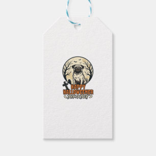 Pug Halloween Trick or Treat Vintage Engraving Des Gift Tags
