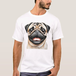 Pug Happy Face Dog T-Shirt
