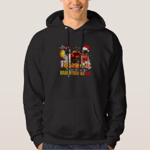 Pug Happy Hallothanksmas Halloween Thanksgiving Ch Hoodie