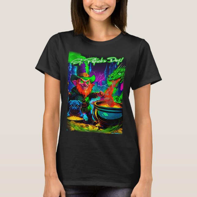 Pug HAPPY HOLIDAYS 149 ST. PATRICK DAY IRISH AMERI T-Shirt (Front)