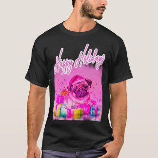 Pug HAPPY HOLIDAYS 75 MERRY CHRISTMAS T-Shirt