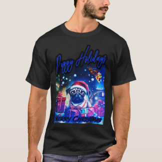 Pug HAPPY HOLIDAYS 77 MERRY CHRISTMAS PUGGY HOLIDA T-Shirt