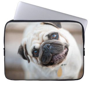 Pug Head Tilt Laptop Sleeve