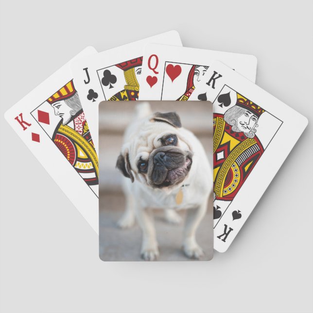 Pug Head Tilt Playing Cards (Back)
