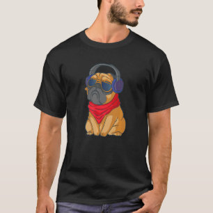 Pug Headset Dog  Premium T-Shirt