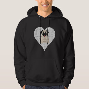 Pug Heart Jigsaw Pieces Design - Pug Classic T-Shi Hoodie