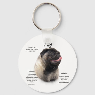 Pug History Design Keychain