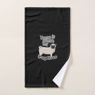 Pug Home Hand Towel