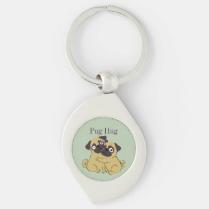 Pug hug  keychain
