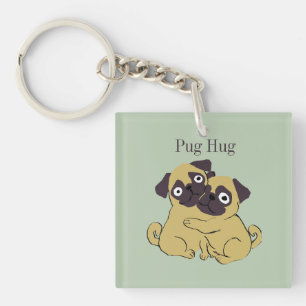 Pug hug  keychain