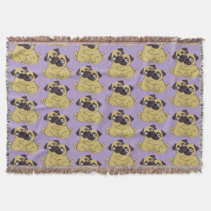 Pug hug  throw blanket