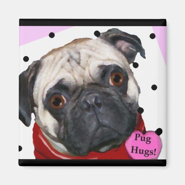 pug hugs magnet (Front)