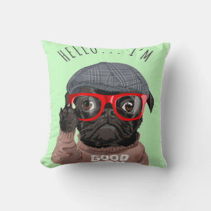 Pug I Am A Good Boy, Pug Lover Gift, Funny Pug Throw Pillow