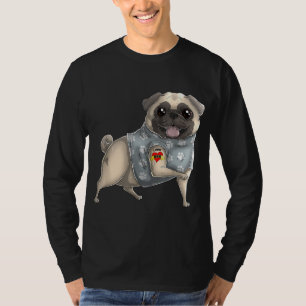 Pug I Love Mom Tattoo Dog Funny Mother's Day Gift T-Shirt