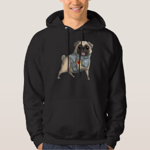 Pug I Love Mom Tattoo Dog Mother's Day Hoodie
