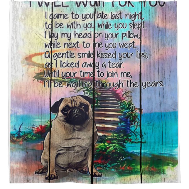 Pug I Will Wait For You, Pug Lover Gift, Pug Dog (Front)