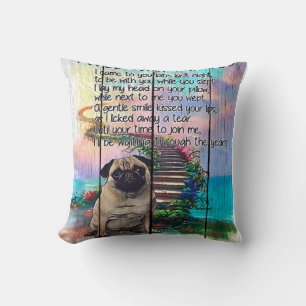 Pug I Will Wait For You, Pug Lover Gift, Pug Dog Throw Pillow