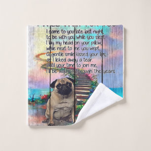 Pug I Will Wait For You, Pug Lover Gift, Pug Dog Wash Cloth