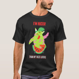 Pug  I'm Nicer Than My Face Looks Funny Saying T-Shirt
