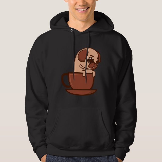 Pug In A Mug Cute Pug Gifts For Pug Lover Essentia Hoodie (Front)