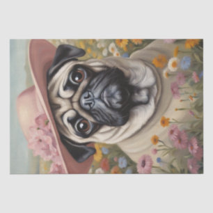 Pug in Bloom: A Floral Fantasy Decoupage Tissue Paper