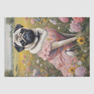 Pug in Bloom: A Floral Fantasy Decoupage Tissue Paper