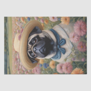 Pug in Bloom: A Floral Fantasy Decoupage Tissue Paper