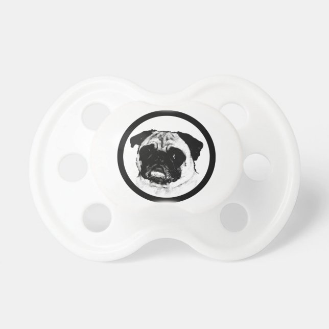 Pug in Circle Pacifier (Front)