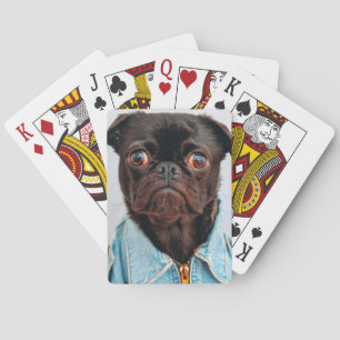 Pug in Denim Jackey Cute Adorable Dog Puppy Playing Cards