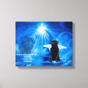 Pug in Heaven as Angel Sympathy Canvas Print