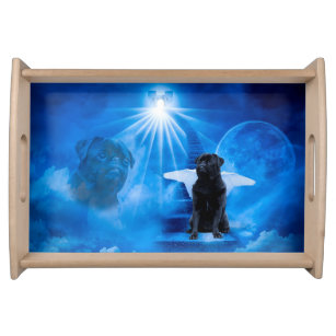 Pug in Heaven as Angel Sympathy Serving Tray