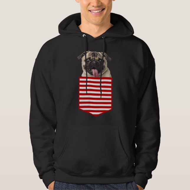 Pug in Pocket Funny Dog Lover Classic T-Shirt 394 Hoodie (Front)