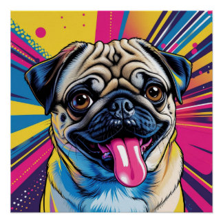 Pug in Pop Art 01 Poster