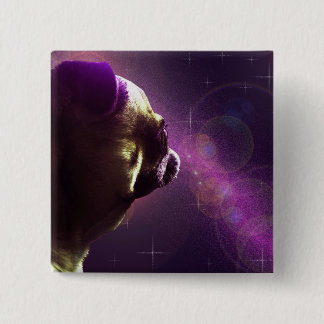 Pug in Space 2 Inch Square Button