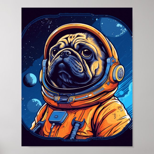 Pug in space poster (Front)